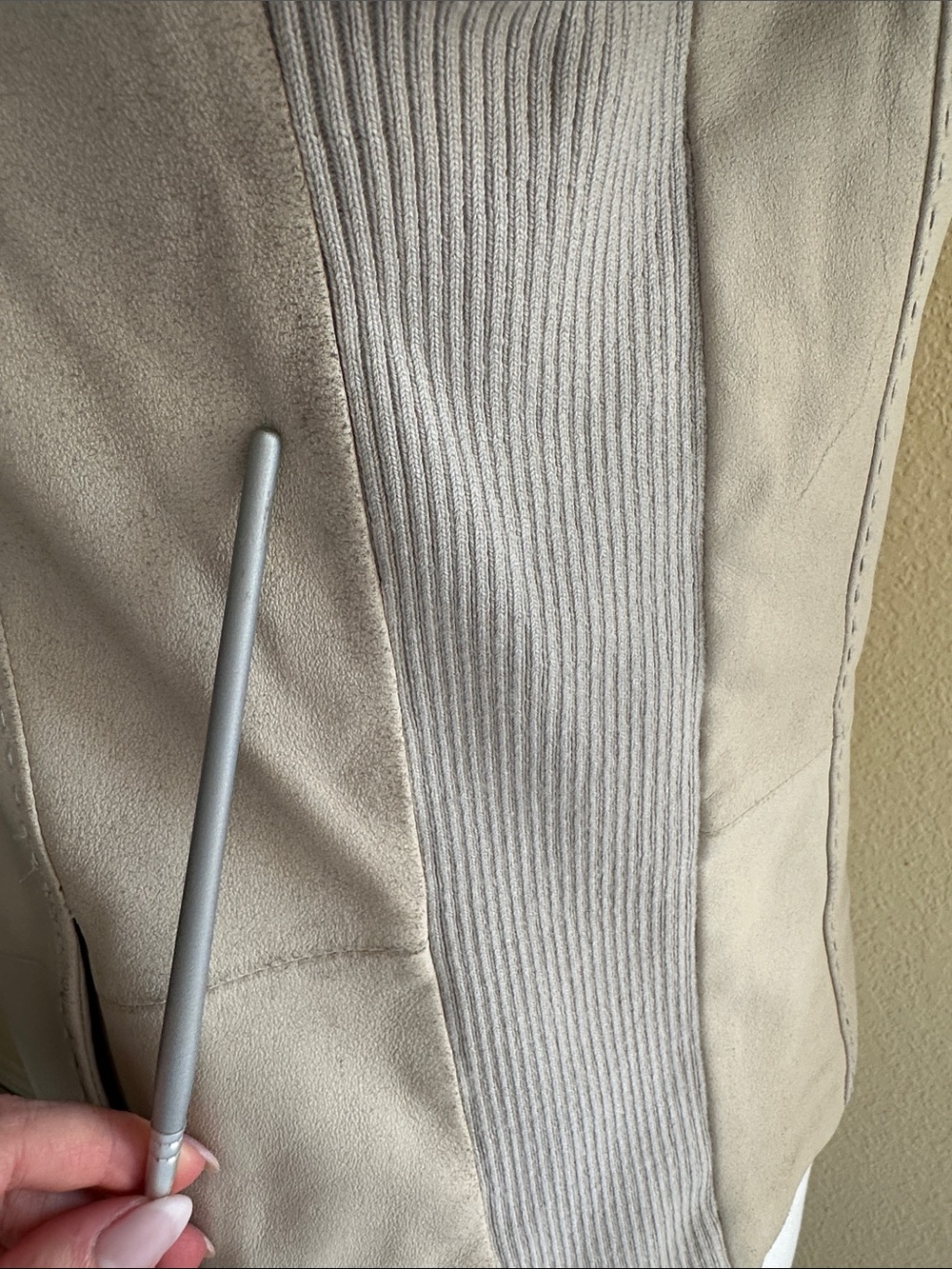 Vince Beige Asymmetrical Multiway Zip Leather Jacket - Picture 12 of 16